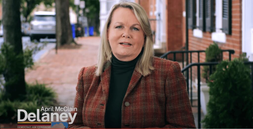 This is a photograph of April McClain Delaney's 6th Congressional District video launch on Wednesday, October 25, 2023. 